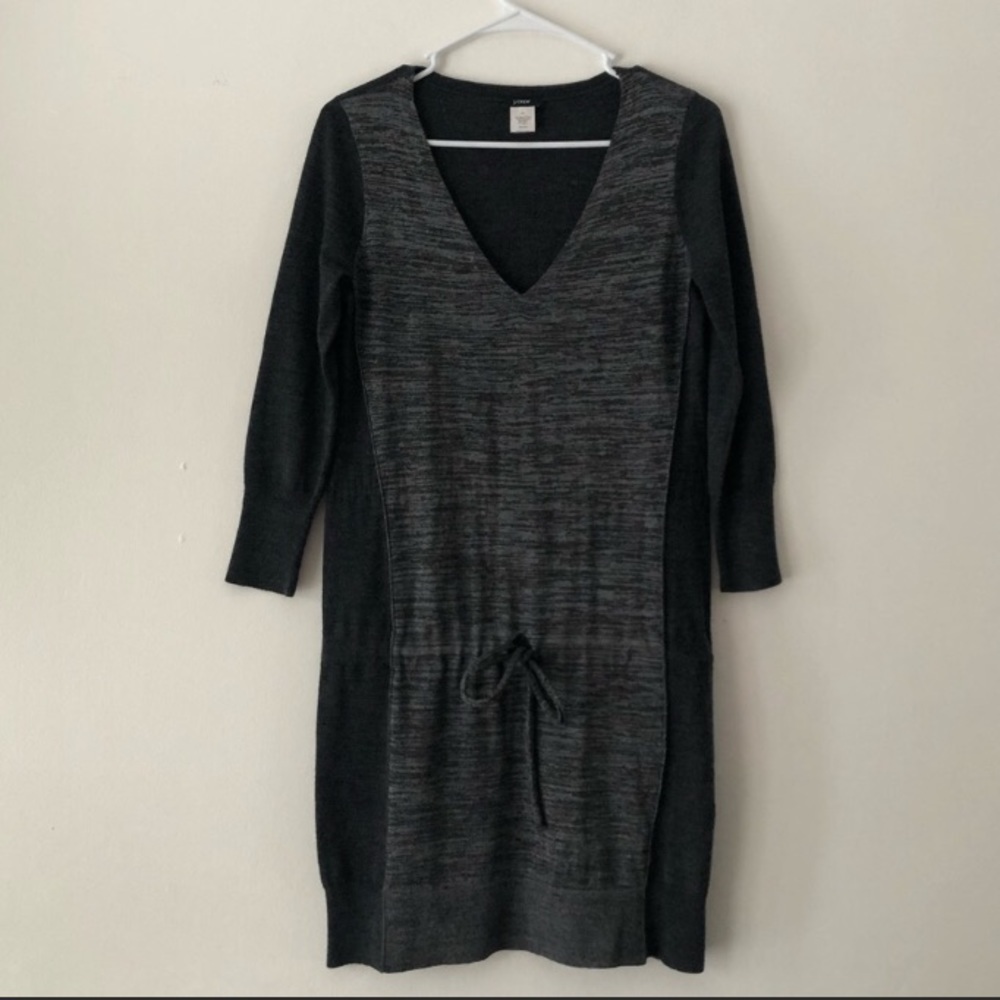 J. Crew Wool Blend Colorblock Drawstring Dress - image 4